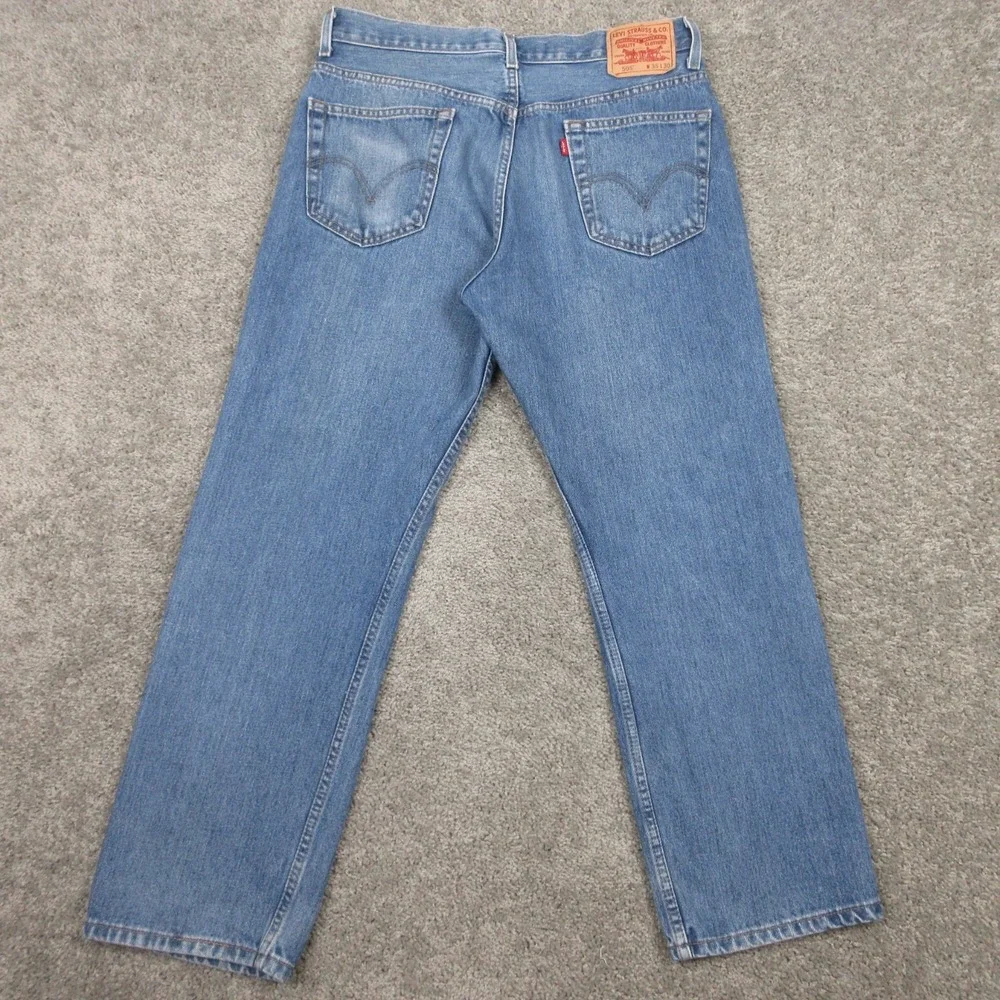 Vintage Levis Jeans Mens‎ 36x30 Blue 505 Regular Fit Faded Whisker Denim Pants
